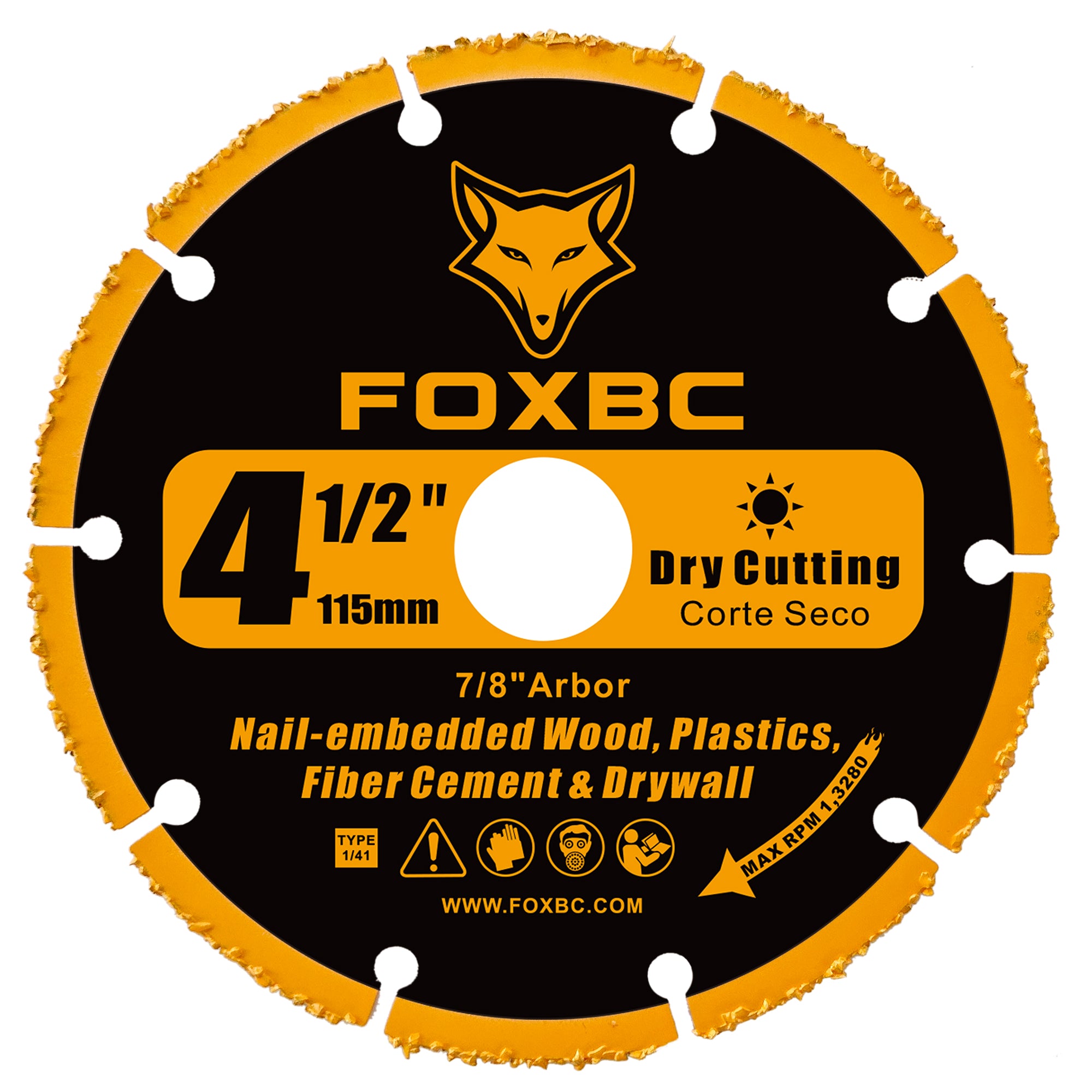 FOXBC 4 1/2 Cut Off Wheels, Carbide Cutting Disc, Angle Grinder Cutting Wheel for Wood, Wood with Nails, Laminate, Plastic, Plaster, 2 Pack