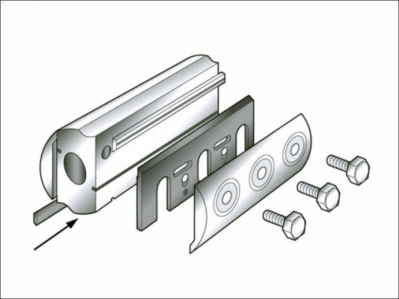 3-1/4" Hobelmessersatz mit Setplatte, doppelschneidiger Messersatz, Universaladapter