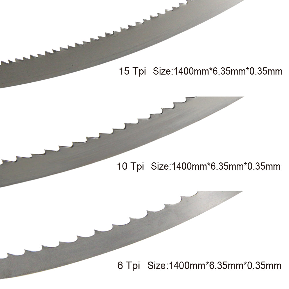 Bandsägeblätter 55-1/8"x1/4" 1400x6,35mm 6TPI, 10TPI, 15 TPI für 8'' Bandsäge - 2ST